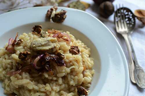 Risotto à l'oignon caramélisé et beurre de noix