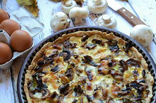 Tarte poireaux et champignons végétarien