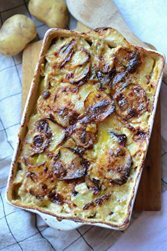 Gratin pommes de terre poireau et fromage