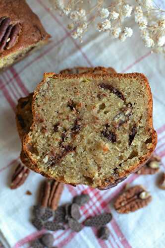 Cake à la banane, chocolat et noix de Pécan