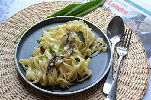 Tagliatelle pleurotes et ail des ours végétarien