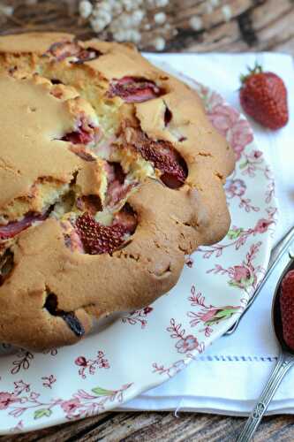 Gâteau crème de coco fraises sans lactose