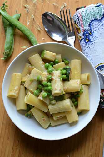 Pâtes petits pois et courgette végétarien