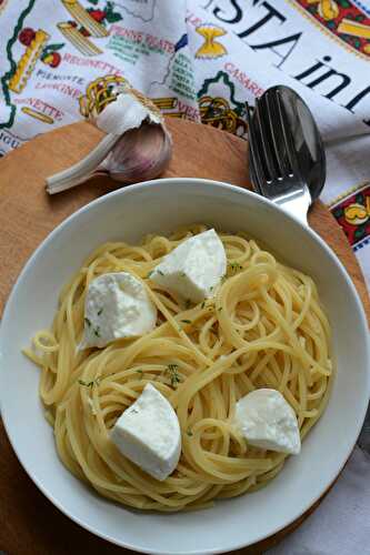 Spaghetti vinaigre balsamique et mozzarella di bufala #végétarien
