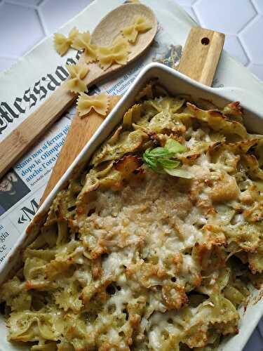 Gratin de pâtes et pesto végétarien