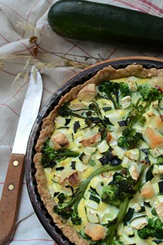 Tarte brocoli courgette et fromage de chèvre végétarien