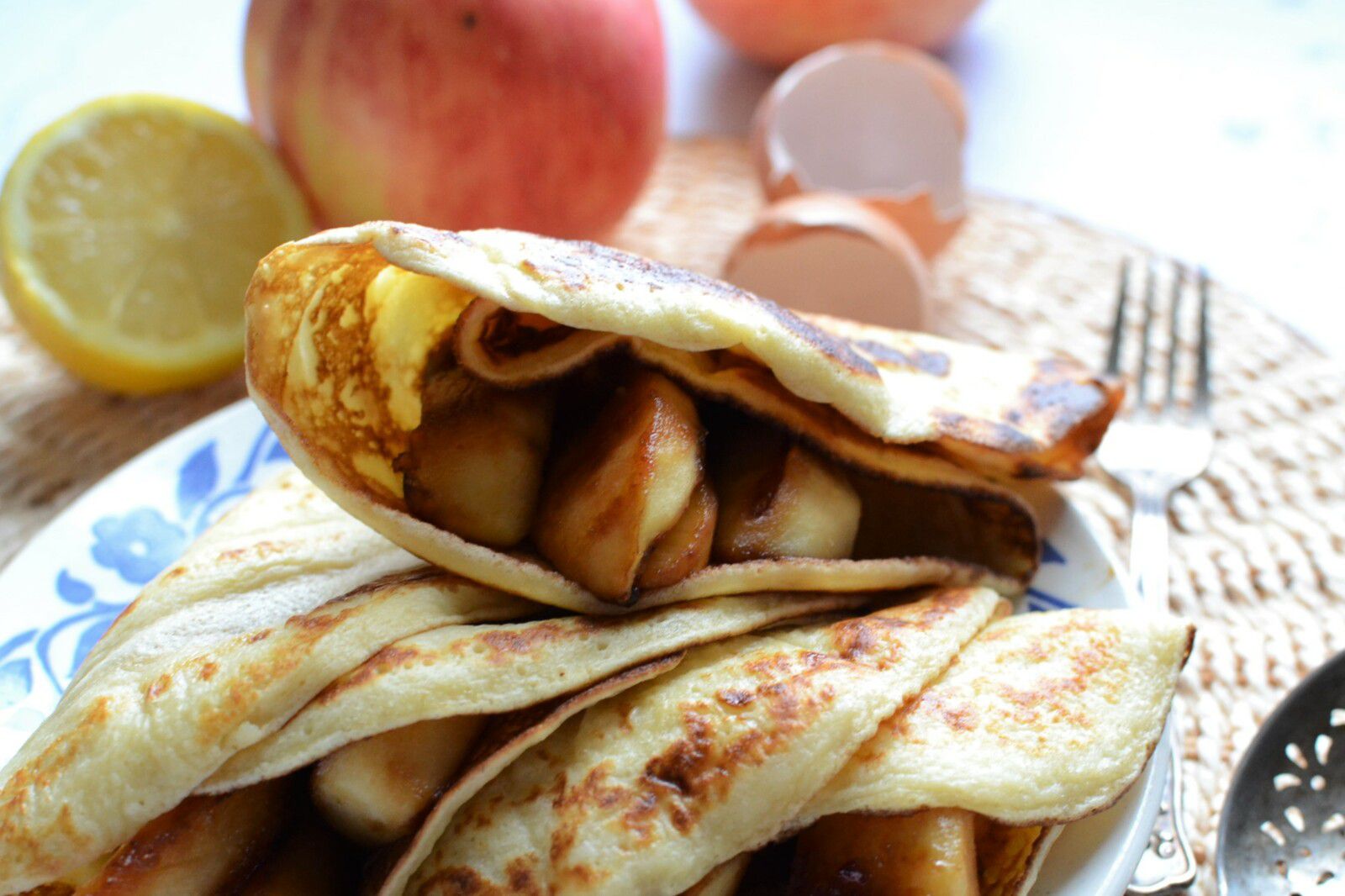 Crêpes au lait fermenté et pomme poelée #chandeleur