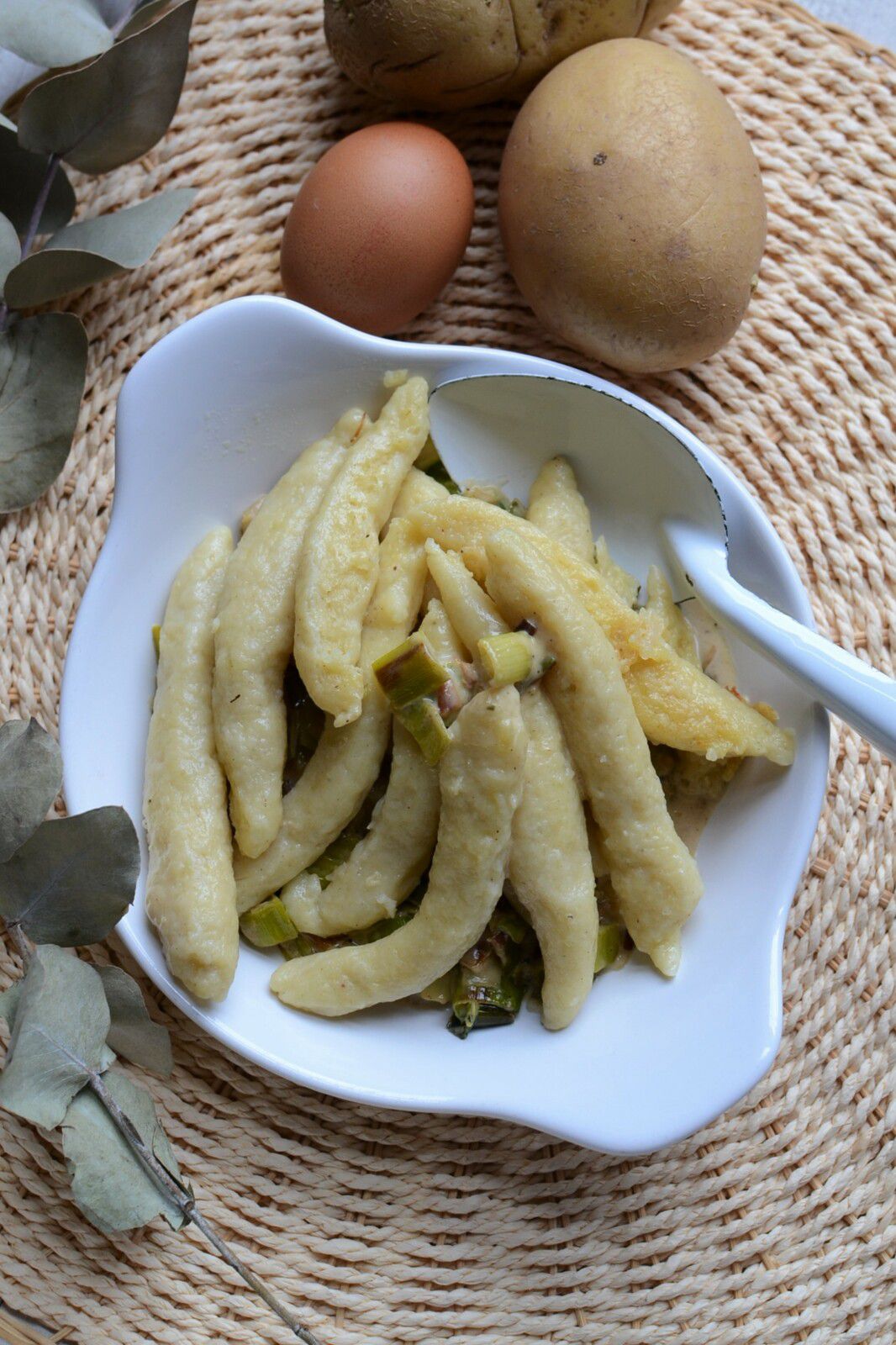 Schumpfnudeln et fondue de poireaux #végétarien