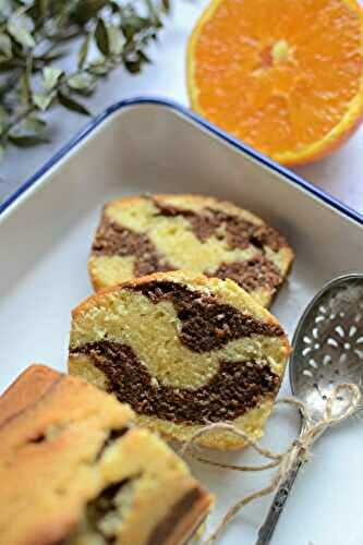 Cake marbré orange chocolat