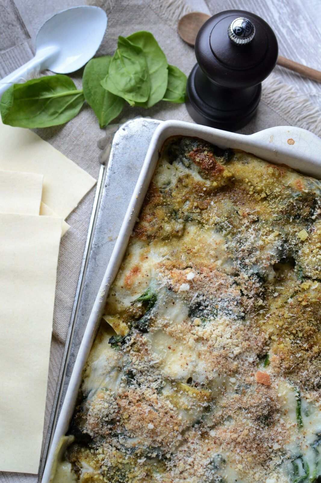 Lasagne épinards frais et pesto #végétarien