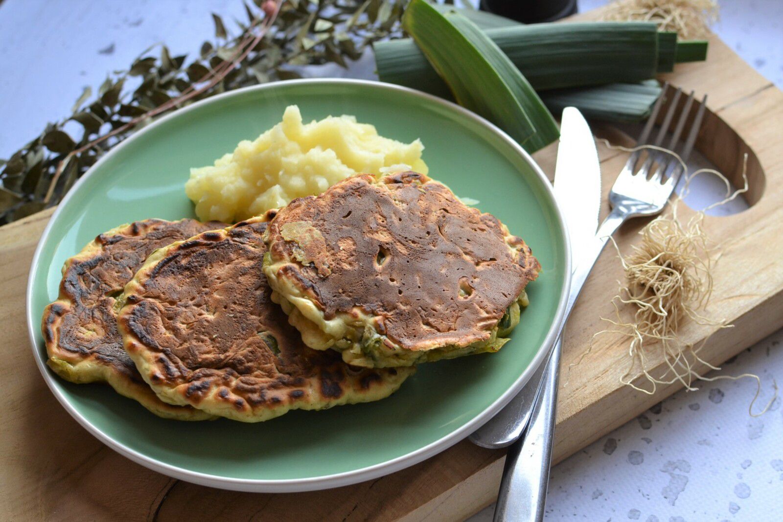 Pancakes au poireau #végétarien