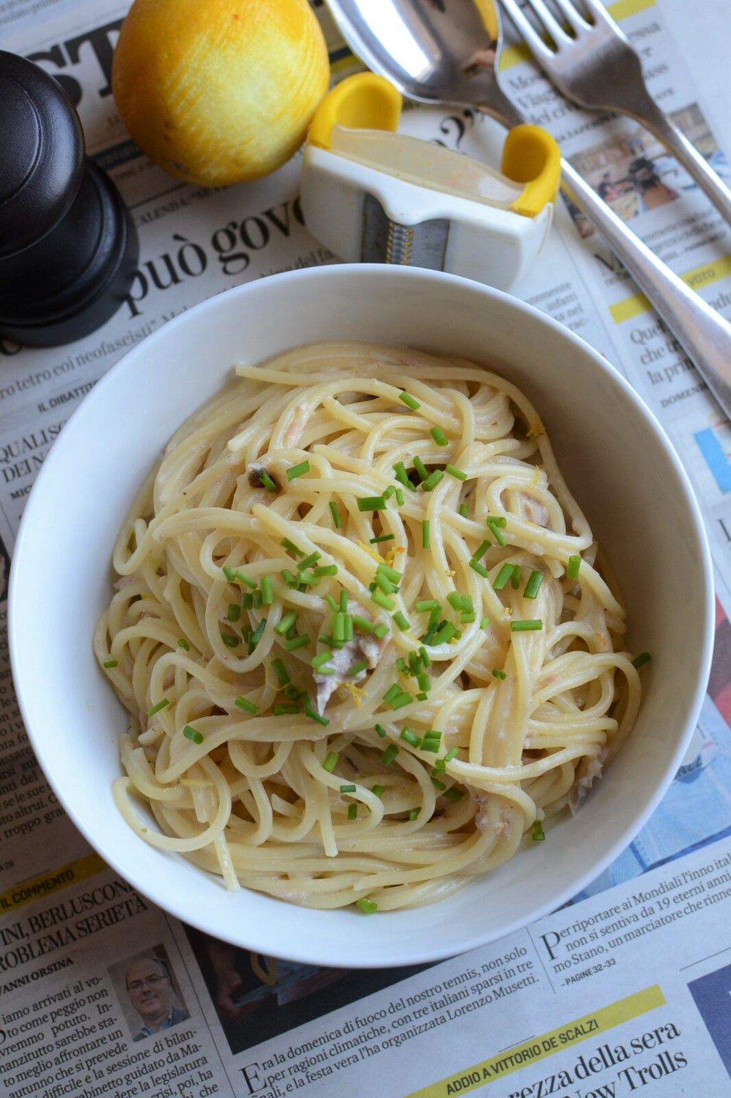 Spaghetti thon citron crème #recette du placard