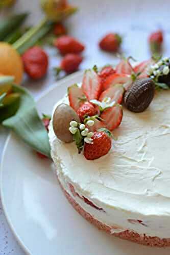 Cheesecake fraises et biscuits roses de Reims Jours Heureux