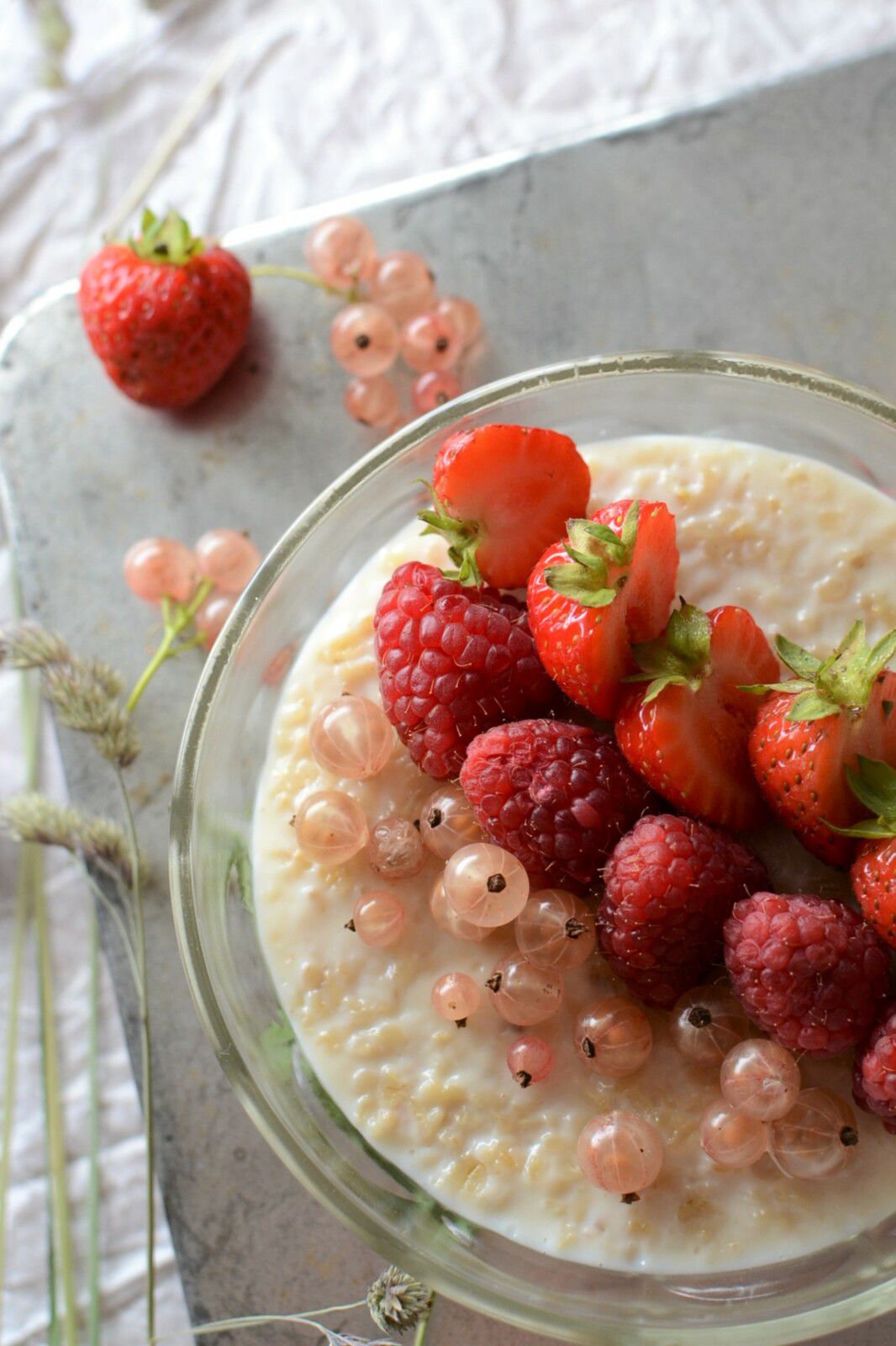 Porridge aux fruits rouges #végétarien