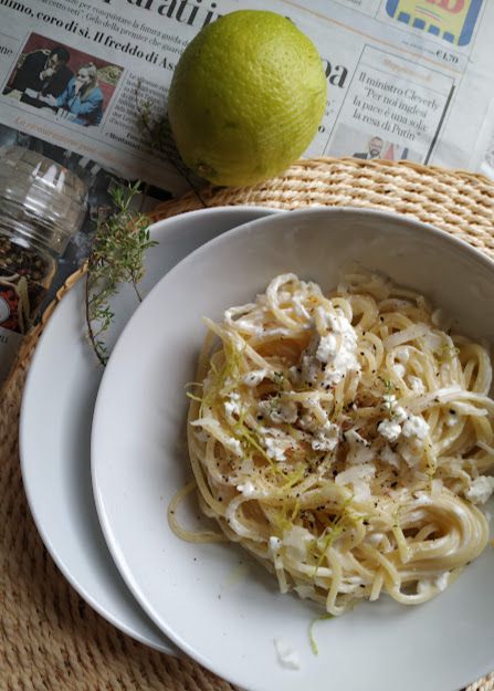 Spaghetti féta poivre et citron #végétarien