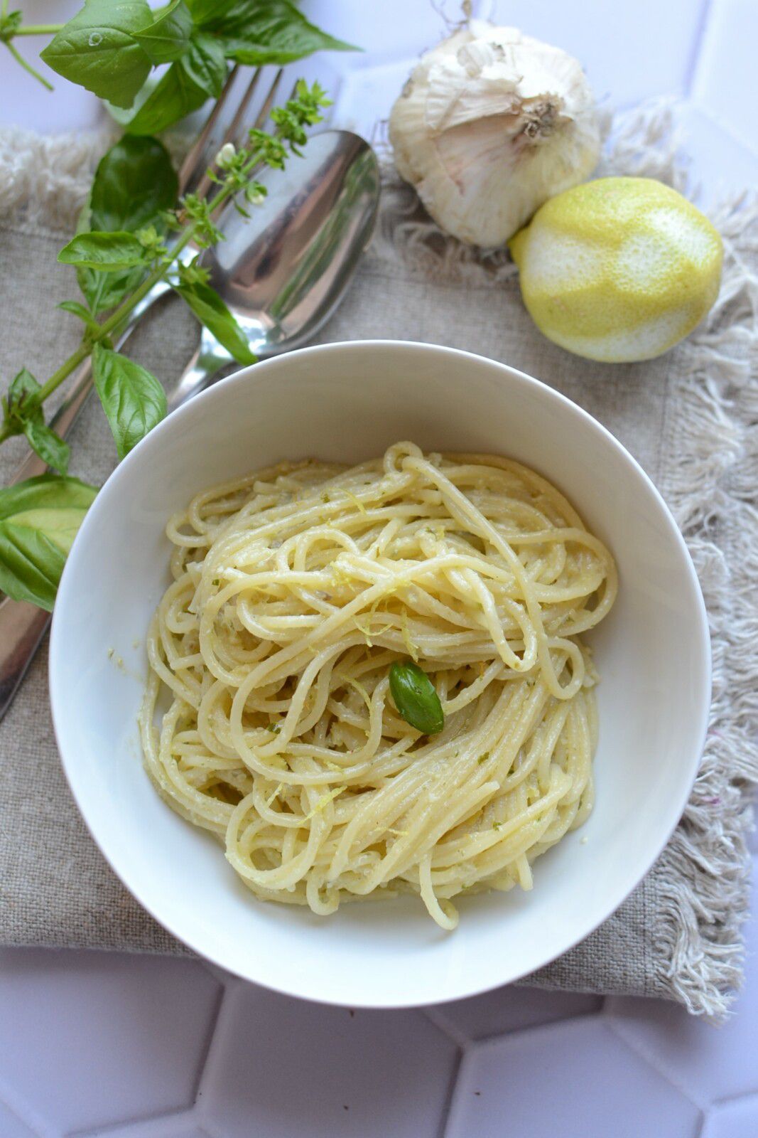 Pâtes et pesto de citron #végétarien