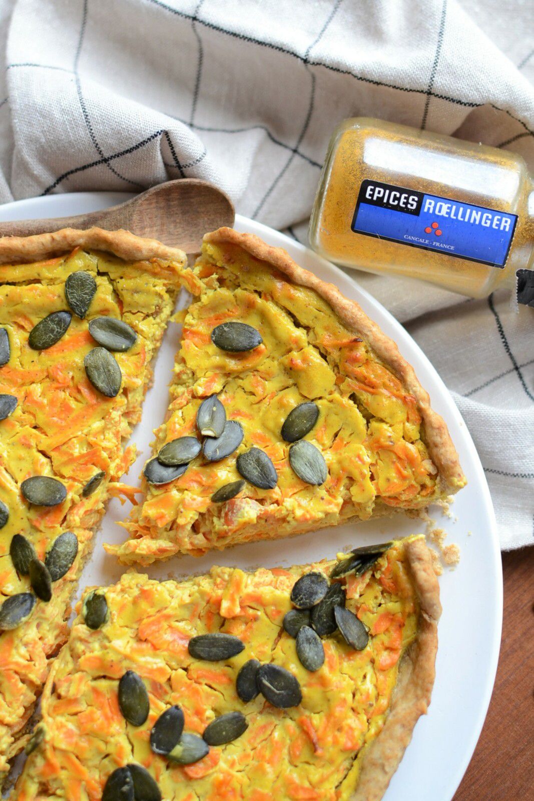 Tarte aux carottes et tofu soyeux #veg