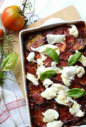 Parmigiana d'aubergines et courgettes #végétarien