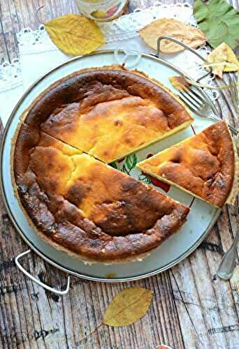 Tarte au fromage blanc à la faisselle et compote pomme poire caramel Jours Heureux