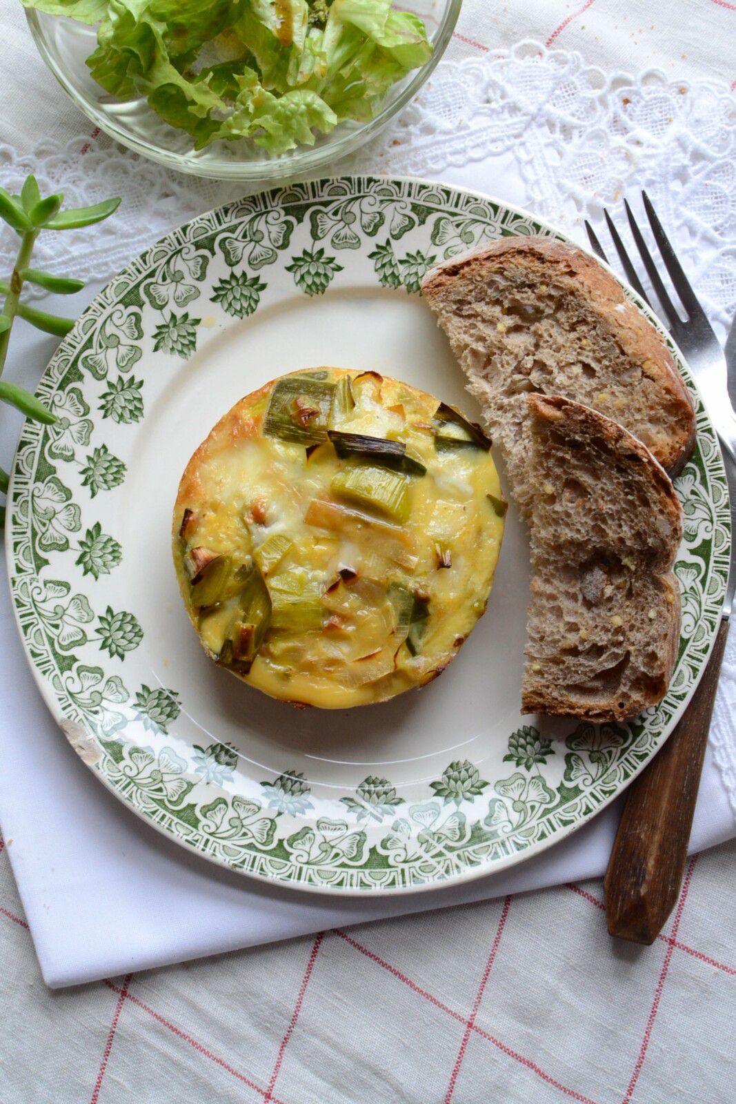 Frittata poireaux et fromage #végétarien