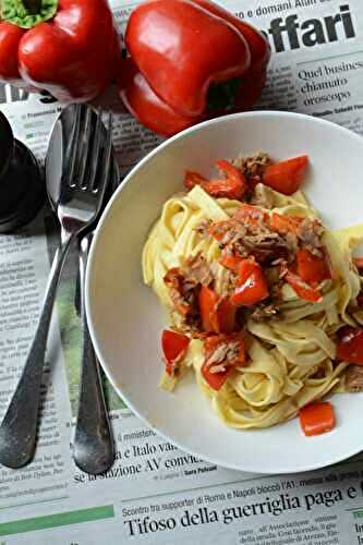 Tagliatelle poivrons thon