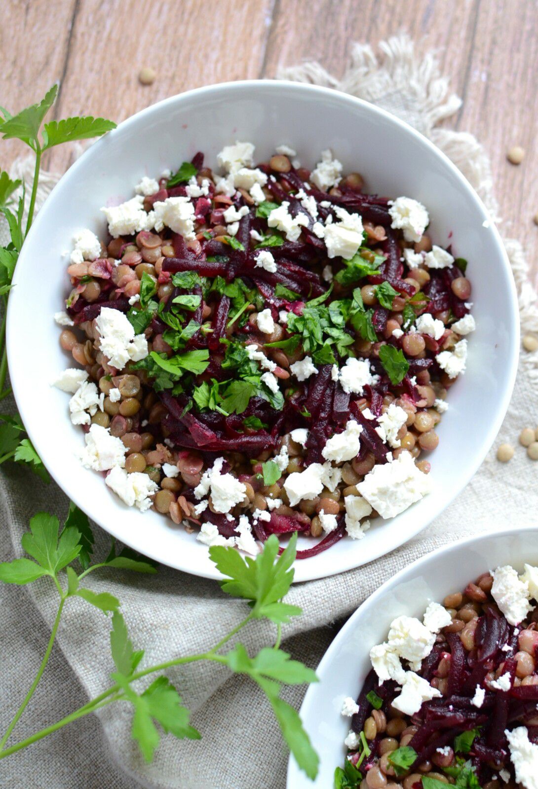 Salade de lentilles, betteraves et féta #végétarien