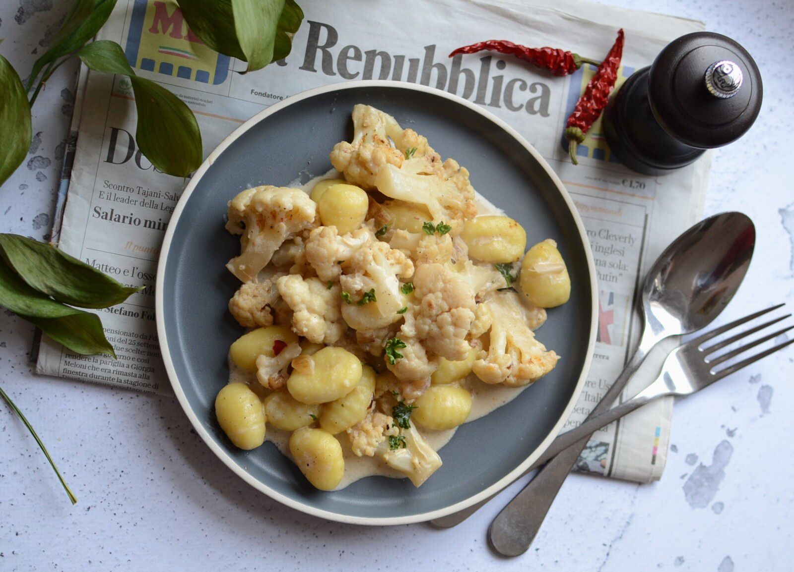 Gnocchi et chou fleur #végétarien