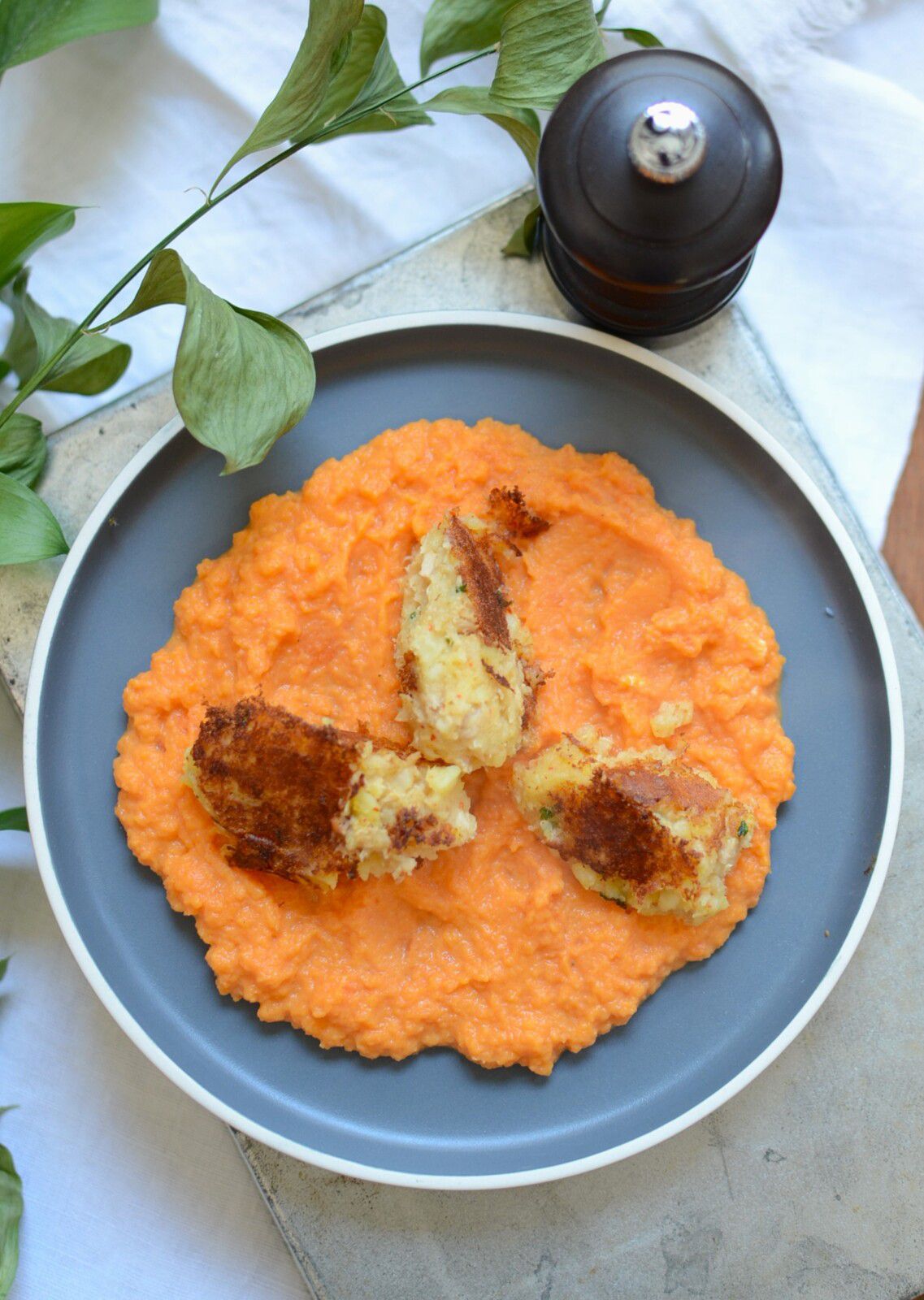Croquettes de thon et purée de carottes
