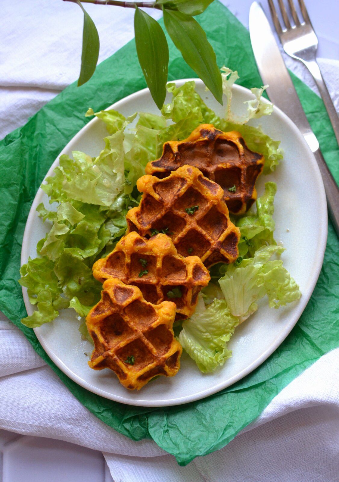 Gaufres salées à la patate douce #repas solo