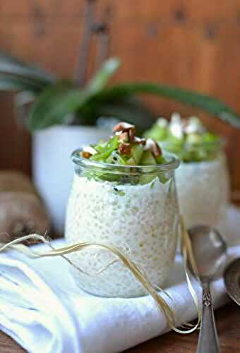 Pouding de tapioca kiwi et amandes