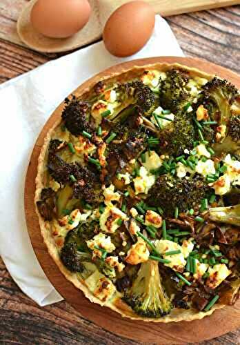 Tarte brocoli poireau et féta #végétarien