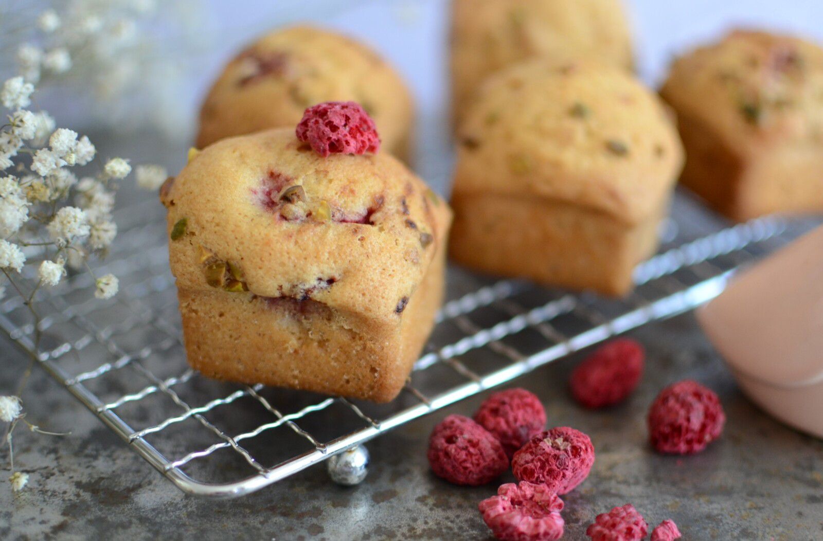 Muffins framboises pistaches