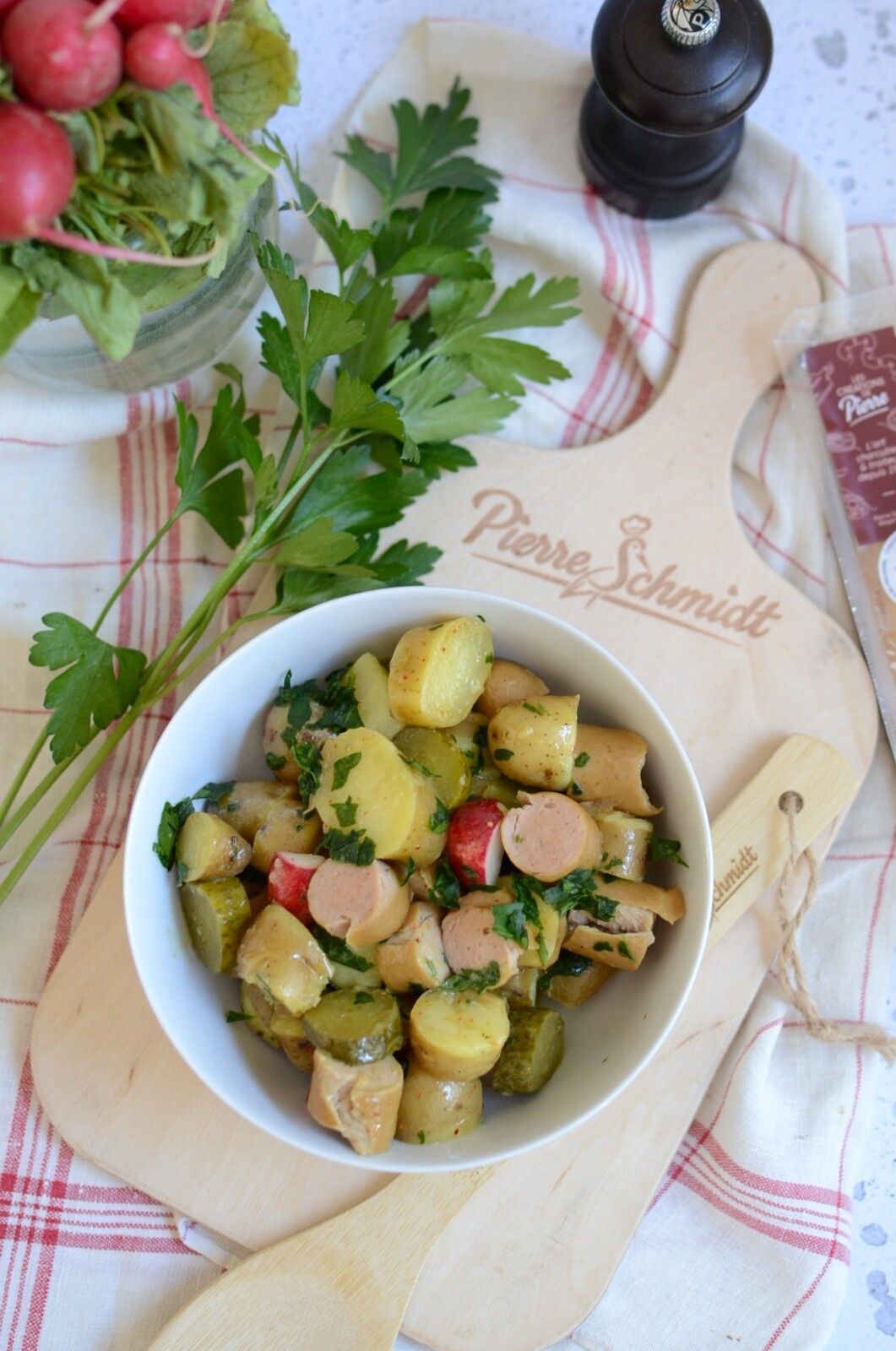 Salade de rattes, radis et knacks Pierre Schmidt #partenariat