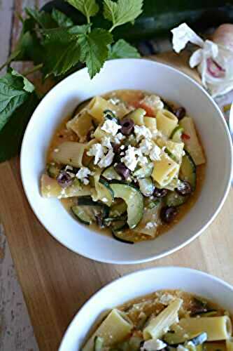 One pan pasta courgette féta #végétarien