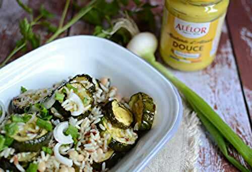 Salade de riz, haricots blancs et courgette rôtie #vég
