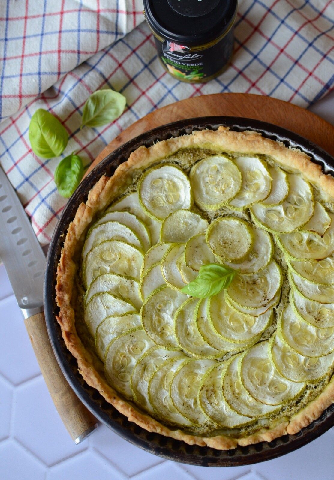Tarte courgette pesto #sans oeuf #végétarien
