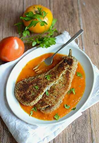 Aubergines panées et sauce tomate #végétarien