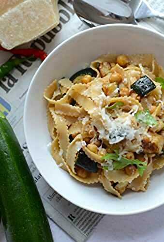 Pâtes courgette et pois chiches #végétarien