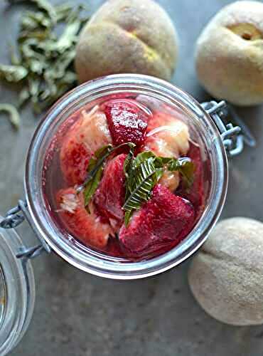 Pêches de vigne et verveine #conserves