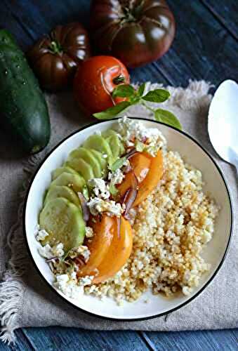 Salade de millet tomate concombre féta #végétarien