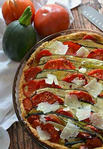 Tarte tomates courgette et parmesan #végétarien