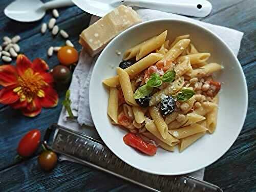 One pan pasta tomates cerises et haricots blancs #végétarien