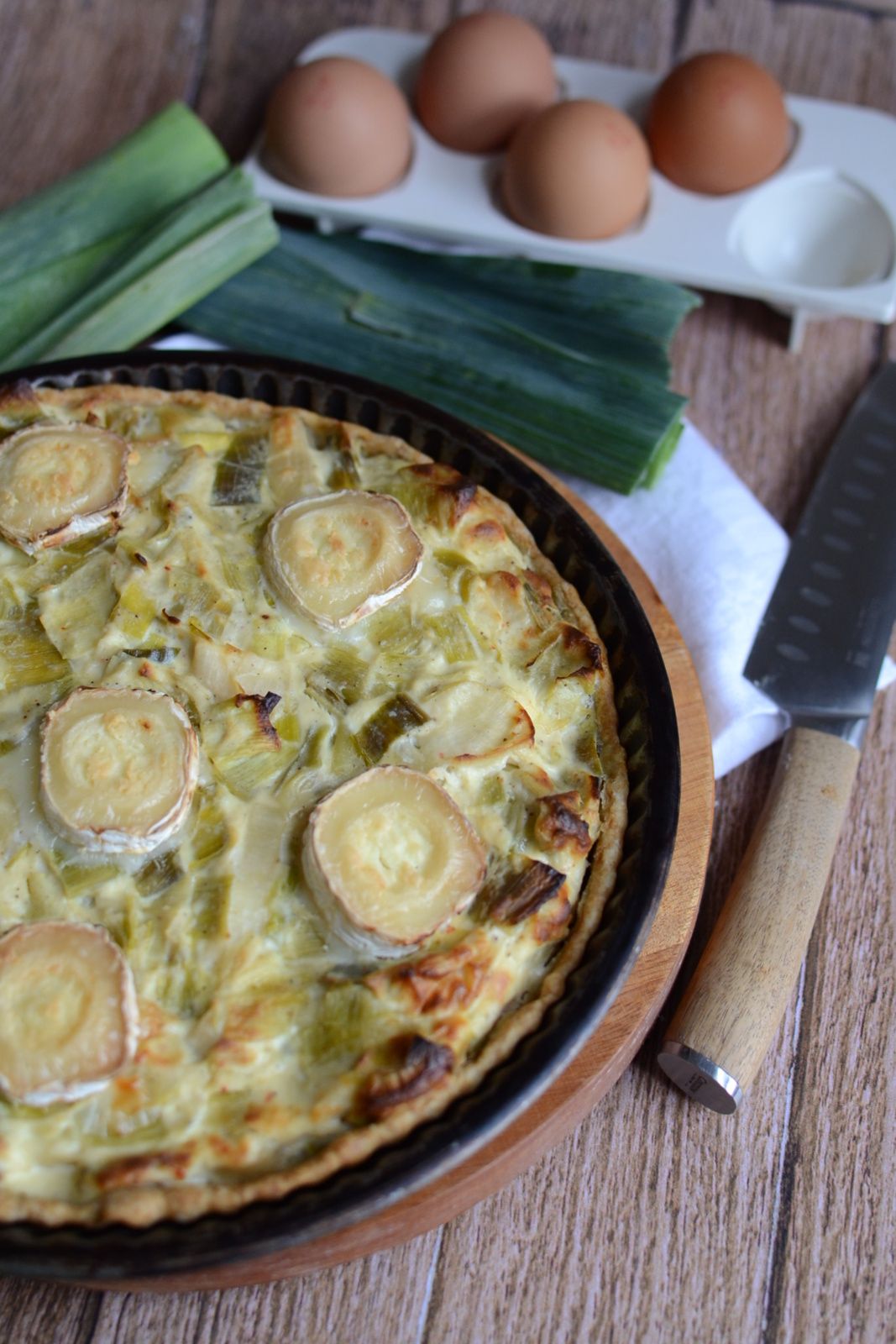 Tarte poireaux ricotta fromage de chèvre #végétarien