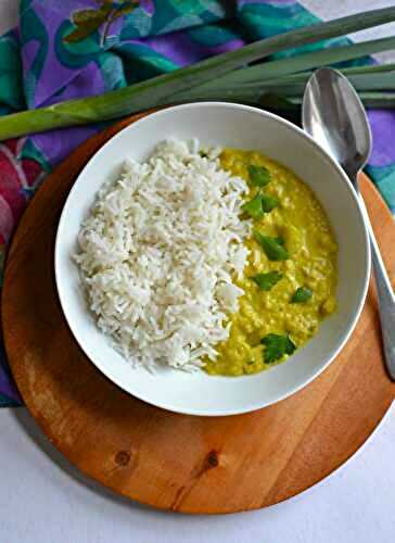 Dahl lentilles corail lait de coco poireaux