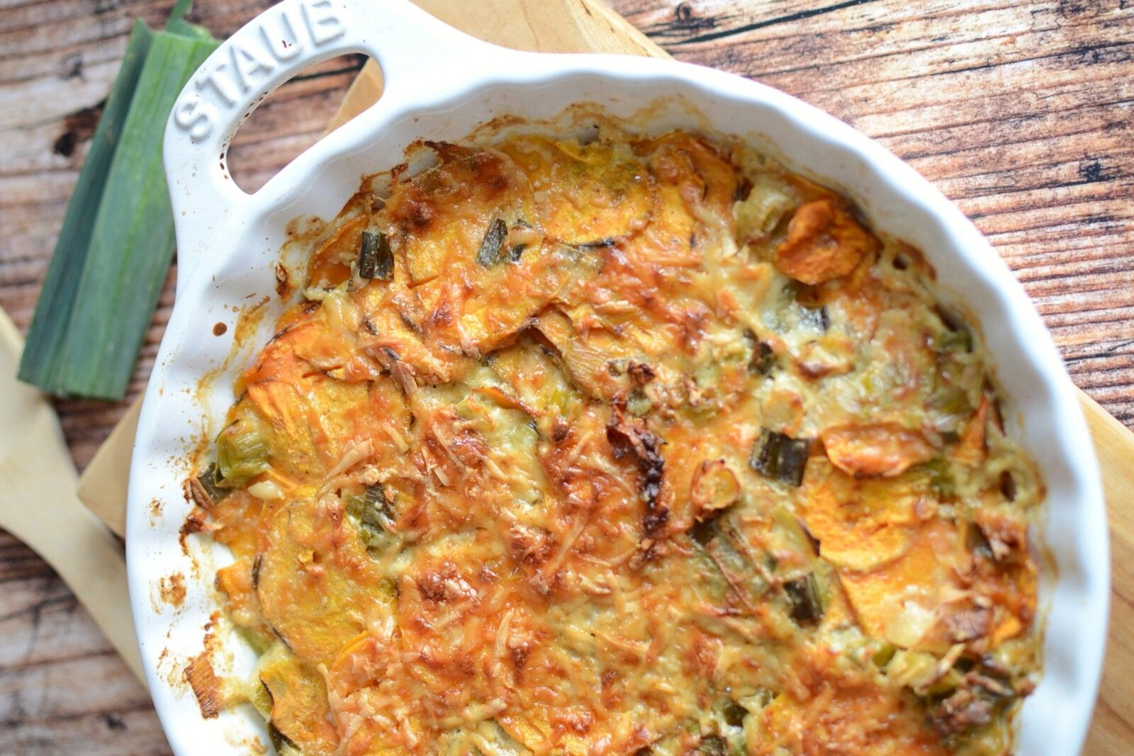 Gratin de poireau et patate douce #végétarien