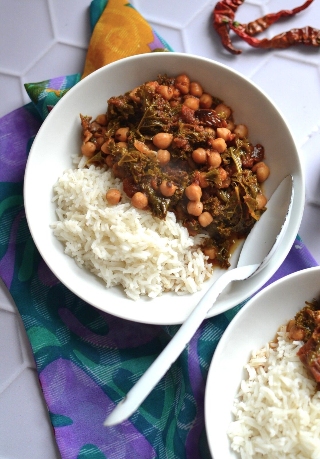 Curry pois chiches et chou kale #vég