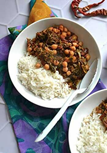Curry pois chiches et chou kale #vég