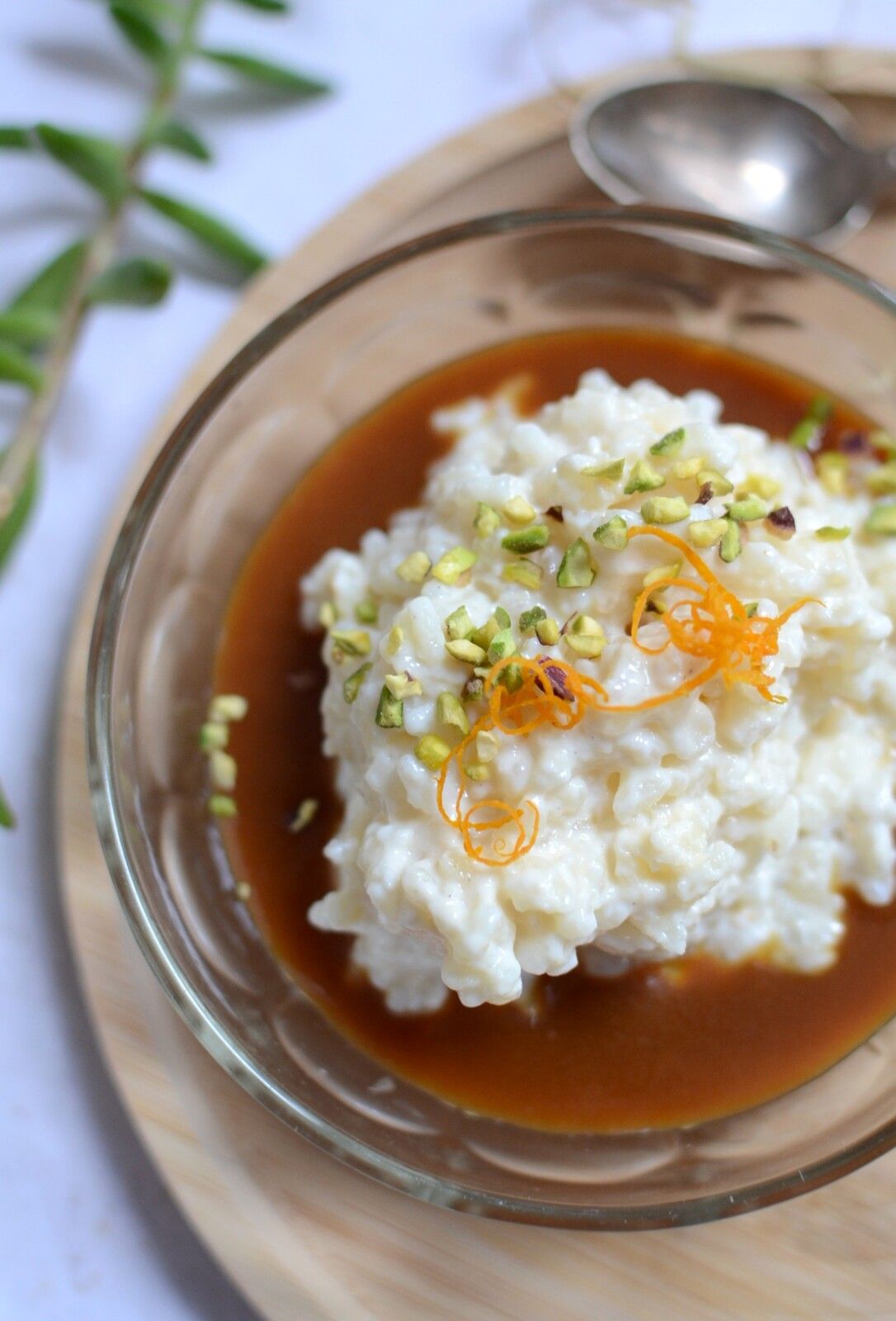 Riz au lait et caramel à l'eau de fleur d'oranger
