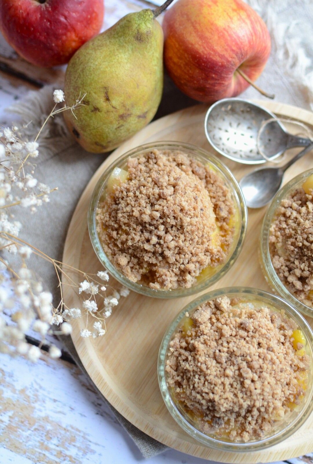 Crumble pomme poire sans four - à la casserole