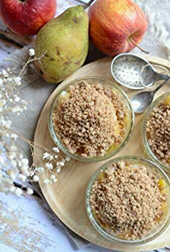 Crumble pomme poire sans four - à la casserole